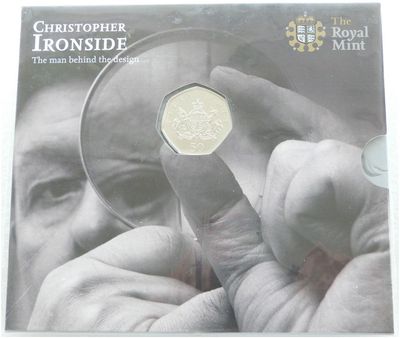 2013 Christopher Ironside 50p Brilliant Uncirculated Coin Pack Sealed - Mintage 4,403