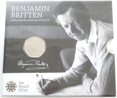 2013 Benjamin Britten 50p Brilliant Uncirculated Coin Pack Sealed - Mintage 5,098