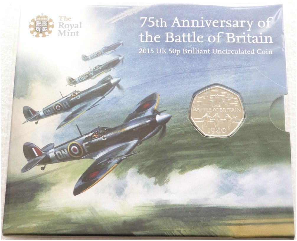 2015 Battle of Britain 50p Brilliant Uncirculated Coin Pack Sealed - No Denomination