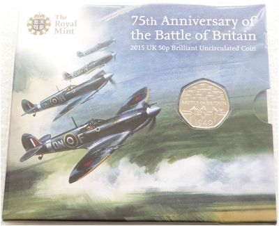 2015 Battle of Britain 50p Brilliant Uncirculated Coin Pack Sealed - No Denomination 2015 Battle of Britain 50p Brilliant Uncirculated Coin Pack Sealed - No Denomination