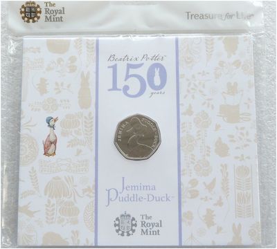 2016 Jemima Puddle-Duck 50p Brilliant Uncirculated Coin Pack Sealed