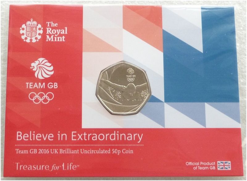 2016 Rio Olympic Games Team GB 50p Brilliant Uncirculated Coin Pack