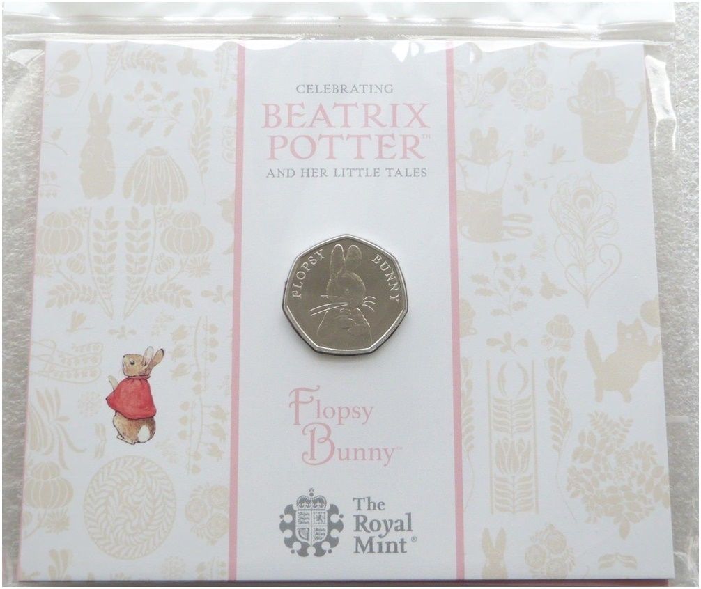 2018 Flopsy Bunny 50p Brilliant Uncirculated Coin Pack Sealed