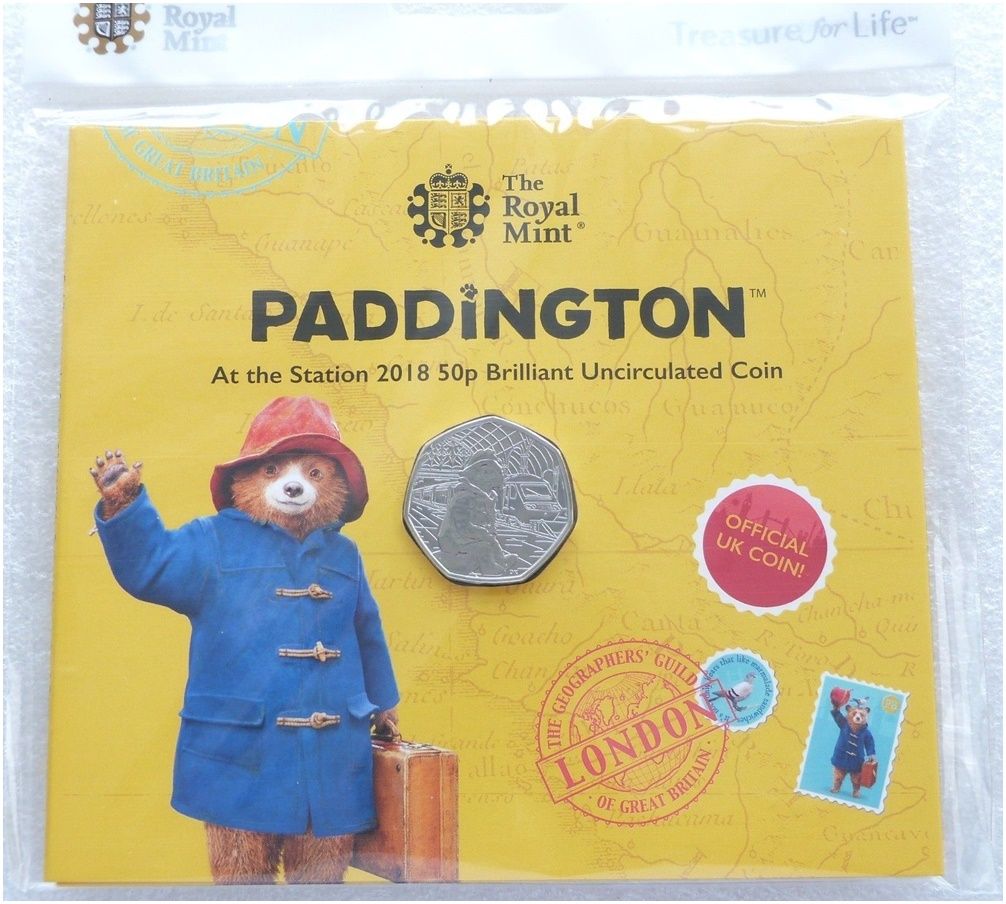 2018 Paddington at the Station 50p Brilliant Uncirculated Coin Pack Sealed