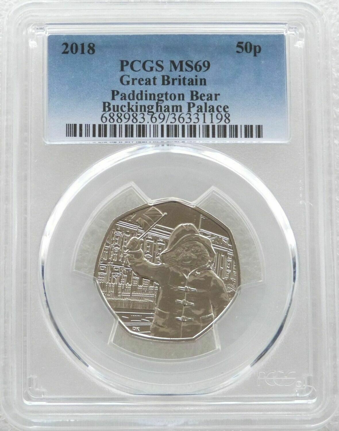 2018 Paddington at Buckingham Palace 50p Brilliant Uncirculated Coin PCGS MS69 2018 Paddington at Buckingham Palace 50p Brilliant Uncirculated Coin PCGS MS69