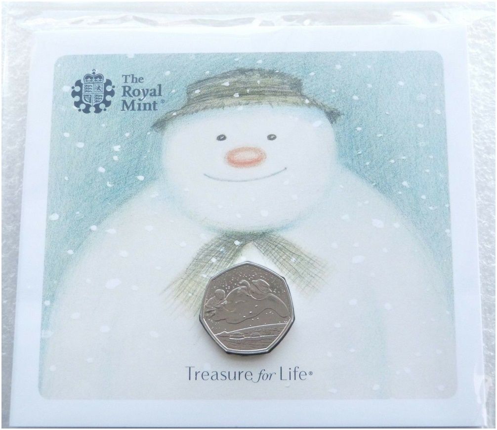 2018 The Snowman 40th Anniversary 50p Brilliant Uncirculated Coin Pack Sealed