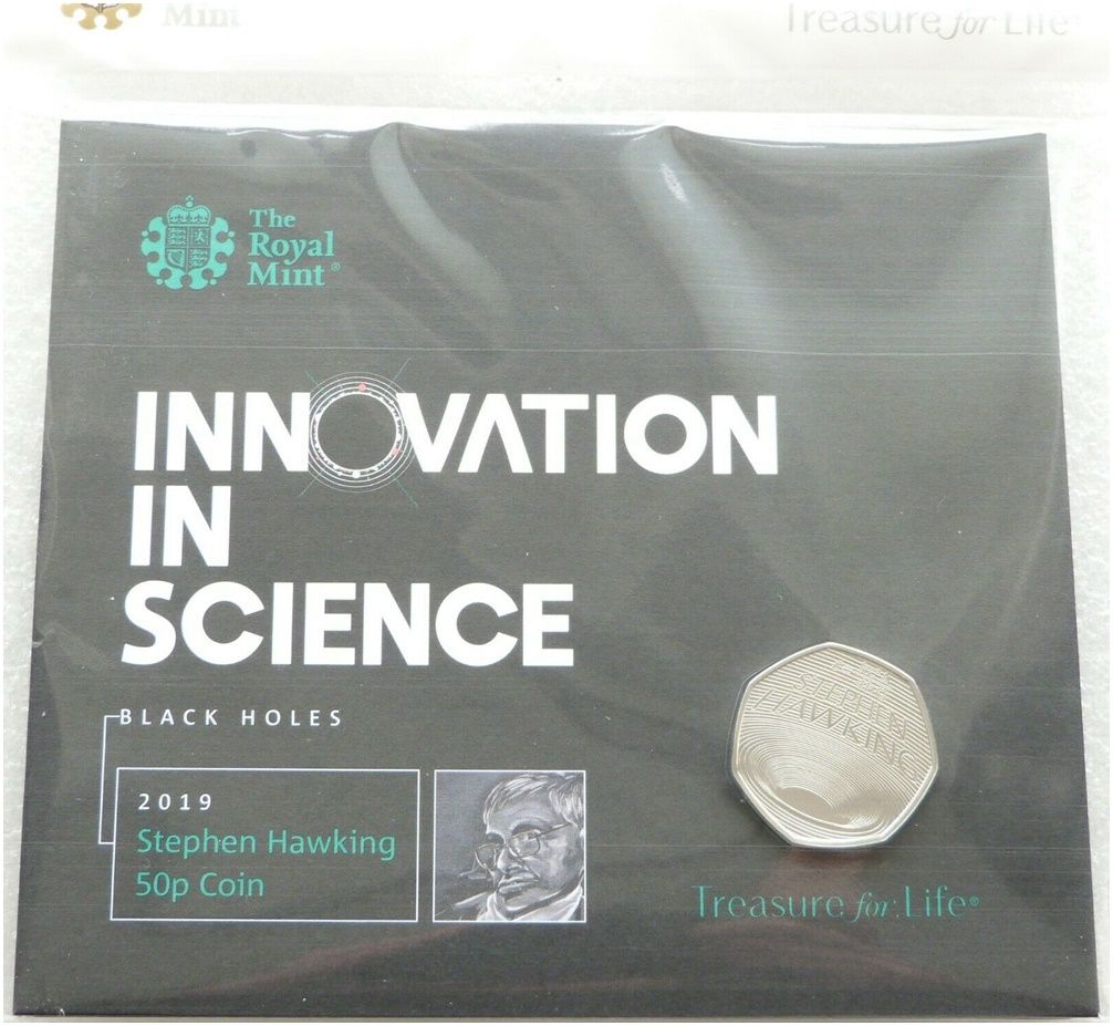 2019 Stephen Hawking 50p Brilliant Uncirculated Coin Pack Sealed