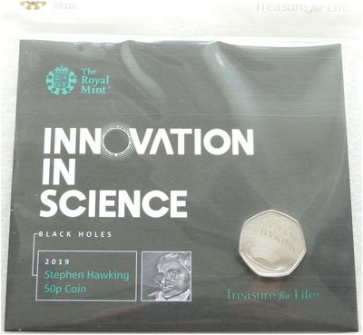 2019 Stephen Hawking 50p Brilliant Uncirculated Coin Pack Sealed