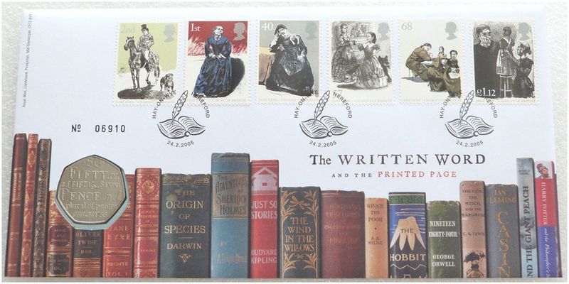 2005 Dictionary 50p Brilliant Uncirculated Coin First Day Cover