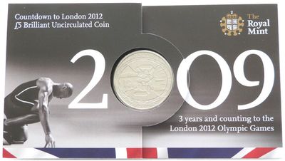 2009 London Olympic Games Countdown £5 Brilliant Uncirculated Coin Long Pack