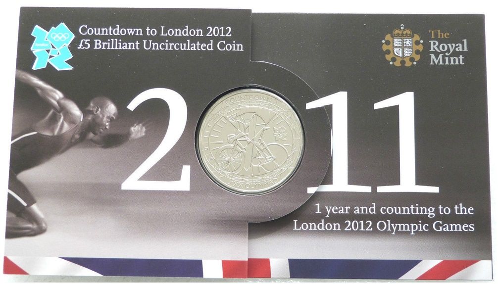 2011 London Olympic Games Countdown £5 Brilliant Uncirculated Coin Long Pack