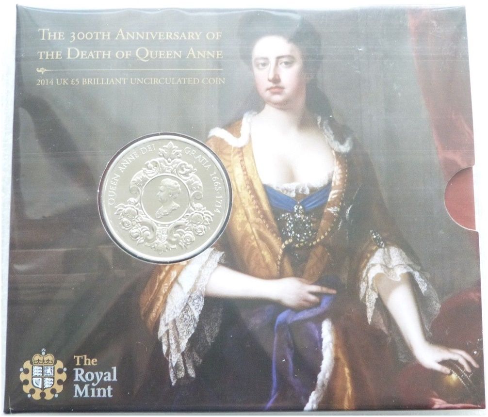 2014 Queen Anne £5 Brilliant Uncirculated Coin Pack Sealed - Mintage 12,181