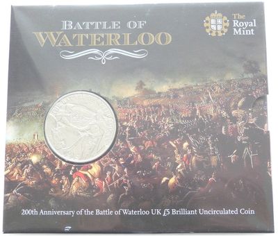 2015 Battle of Waterloo £5 Brilliant Uncirculated Coin Pack Sealed