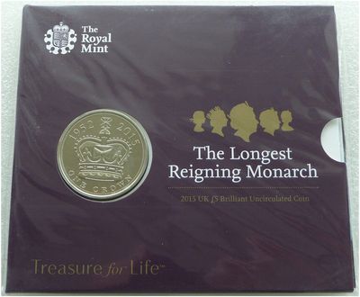 2015 Longest Reigning Monarch £5 Brilliant Uncirculated Coin Pack Sealed