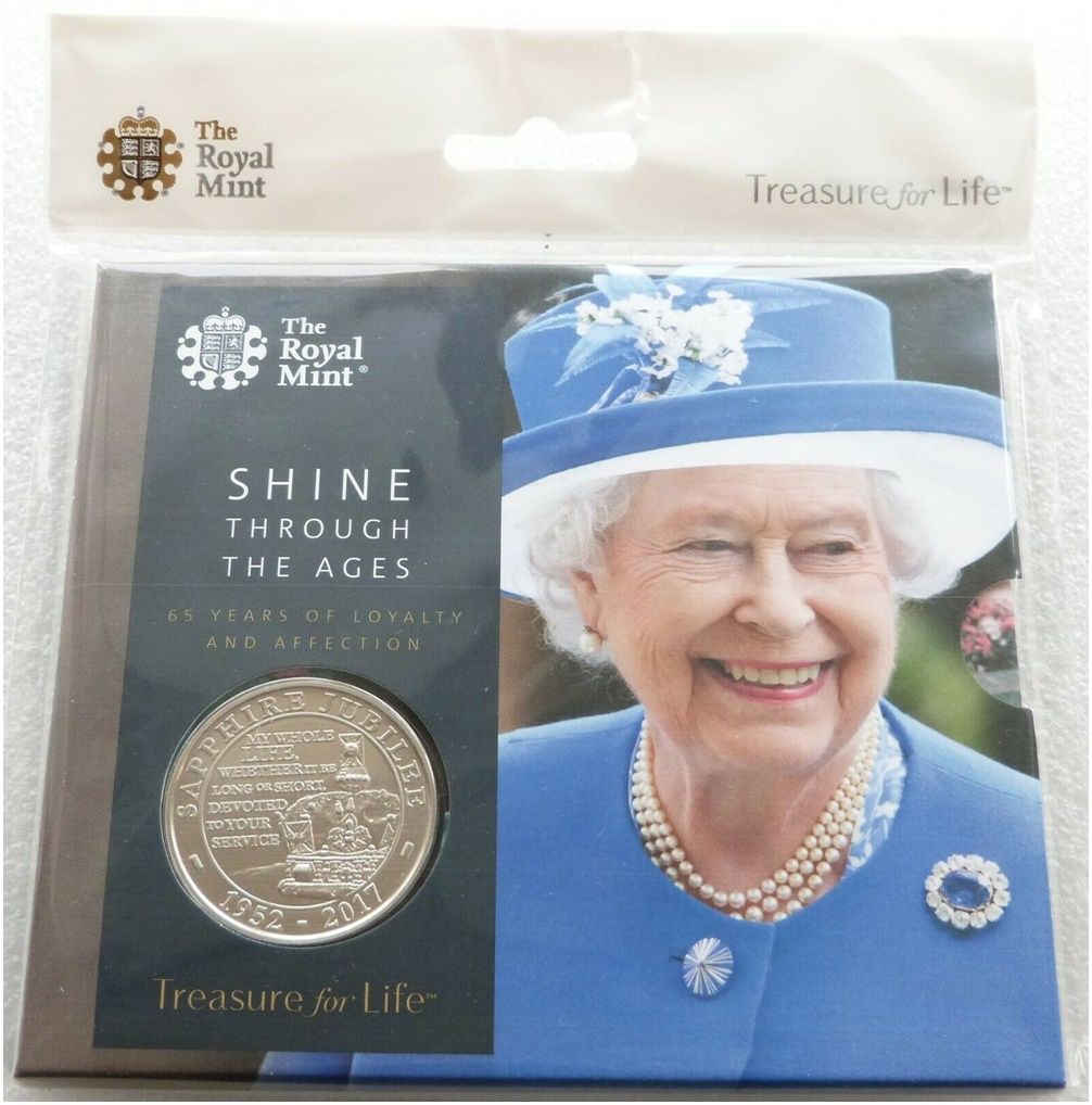 2017 Sapphire Jubilee £5 Brilliant Uncirculated Coin Pack Sealed