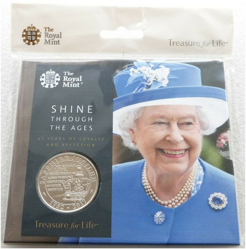 2017 Sapphire Jubilee £5 Brilliant Uncirculated Coin Pack Sealed