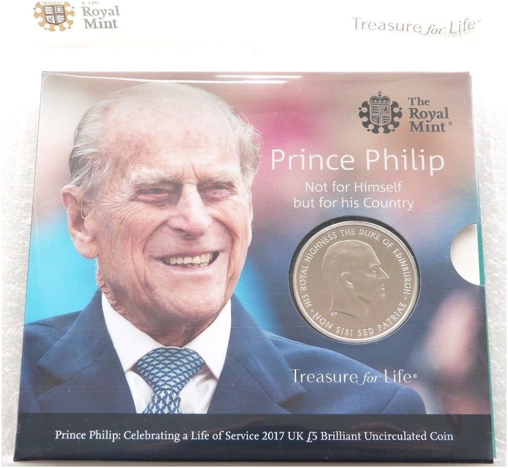 2017 Prince Philip Life of Service £5 Brilliant Uncirculated Coin Pack Sealed
