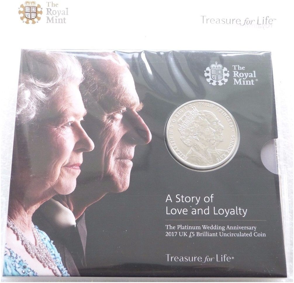 2017 Platinum Wedding £5 Brilliant Uncirculated Coin Pack Sealed