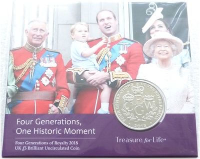 2018 Four Generations of Royalty £5 Brilliant Uncirculated Coin Pack Sealed