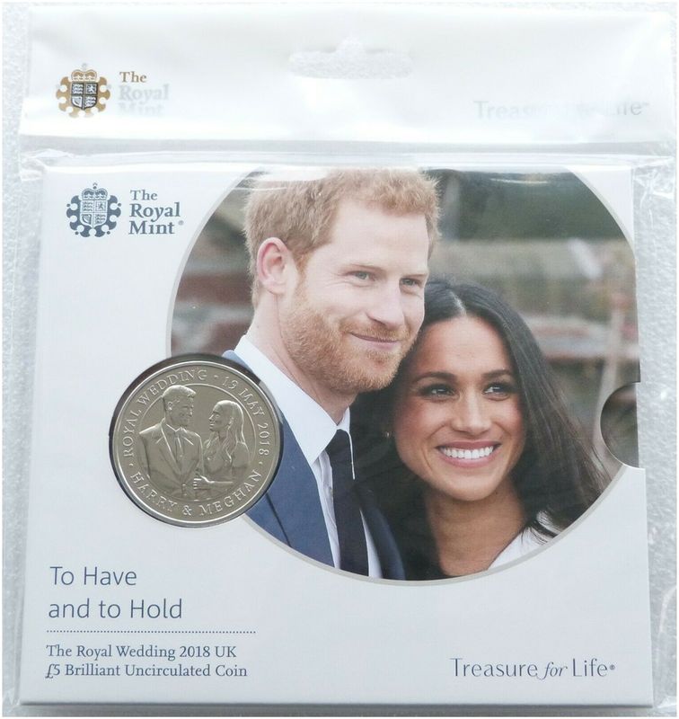 2018 Royal Wedding Harry Meghan £5 Brilliant Uncirculated Coin Pack Sealed