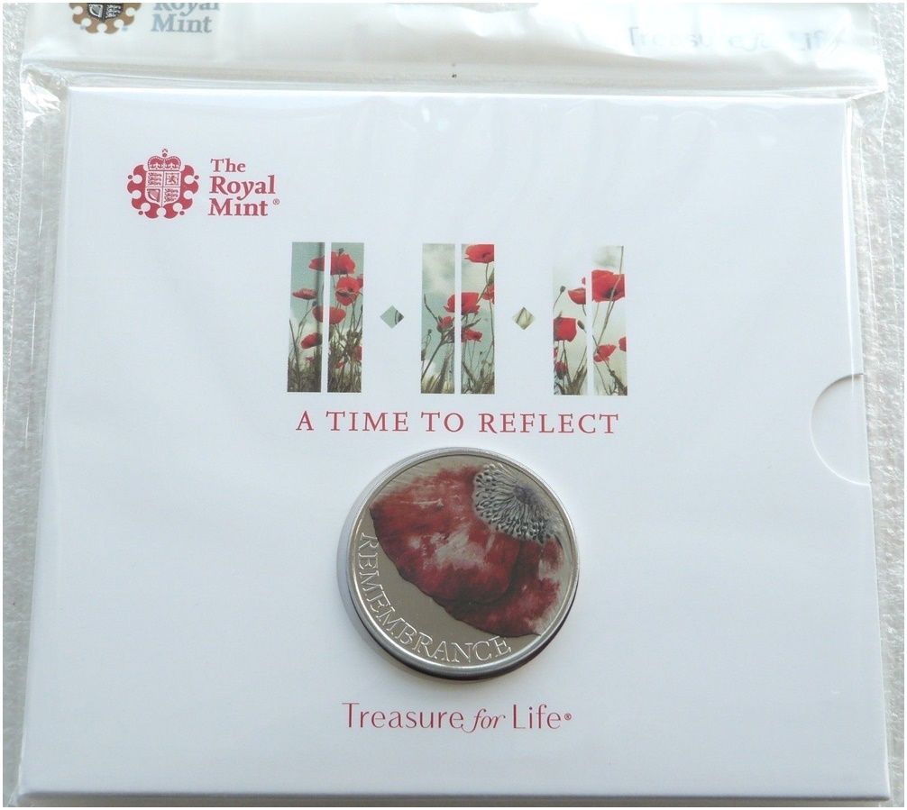 2018 Remembrance Day Poppy £5 Brilliant Uncirculated Coin Pack Sealed
