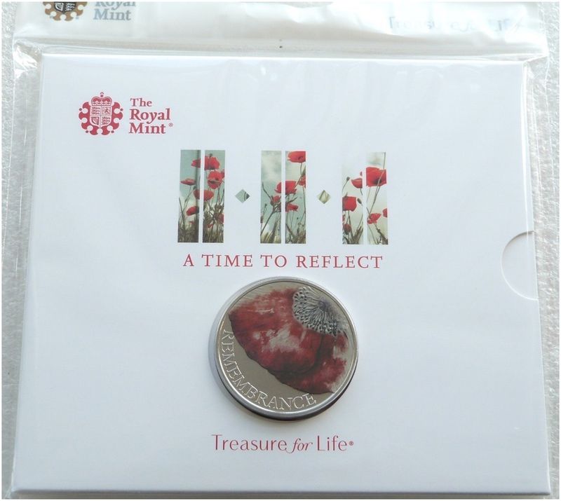 2018 Remembrance Day Poppy £5 Brilliant Uncirculated Coin Pack Sealed
