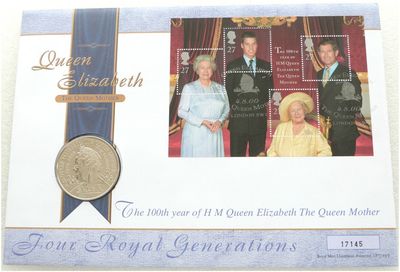 2000 Queen Mother Centenary £5 Brilliant Uncirculated Coin First Day Cover 2000 Queen Mother Centenary £5 Brilliant Uncirculated Coin First Day Cover