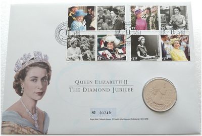 2012 Diamond Jubilee £5 Brilliant Uncirculated Coin First Day Cover