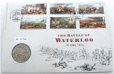 2015 Battle of Waterloo £5 Brilliant Uncirculated Coin First Day Cover 2015 Battle of Waterloo £5 Brilliant Uncirculated Coin First Day Cover
