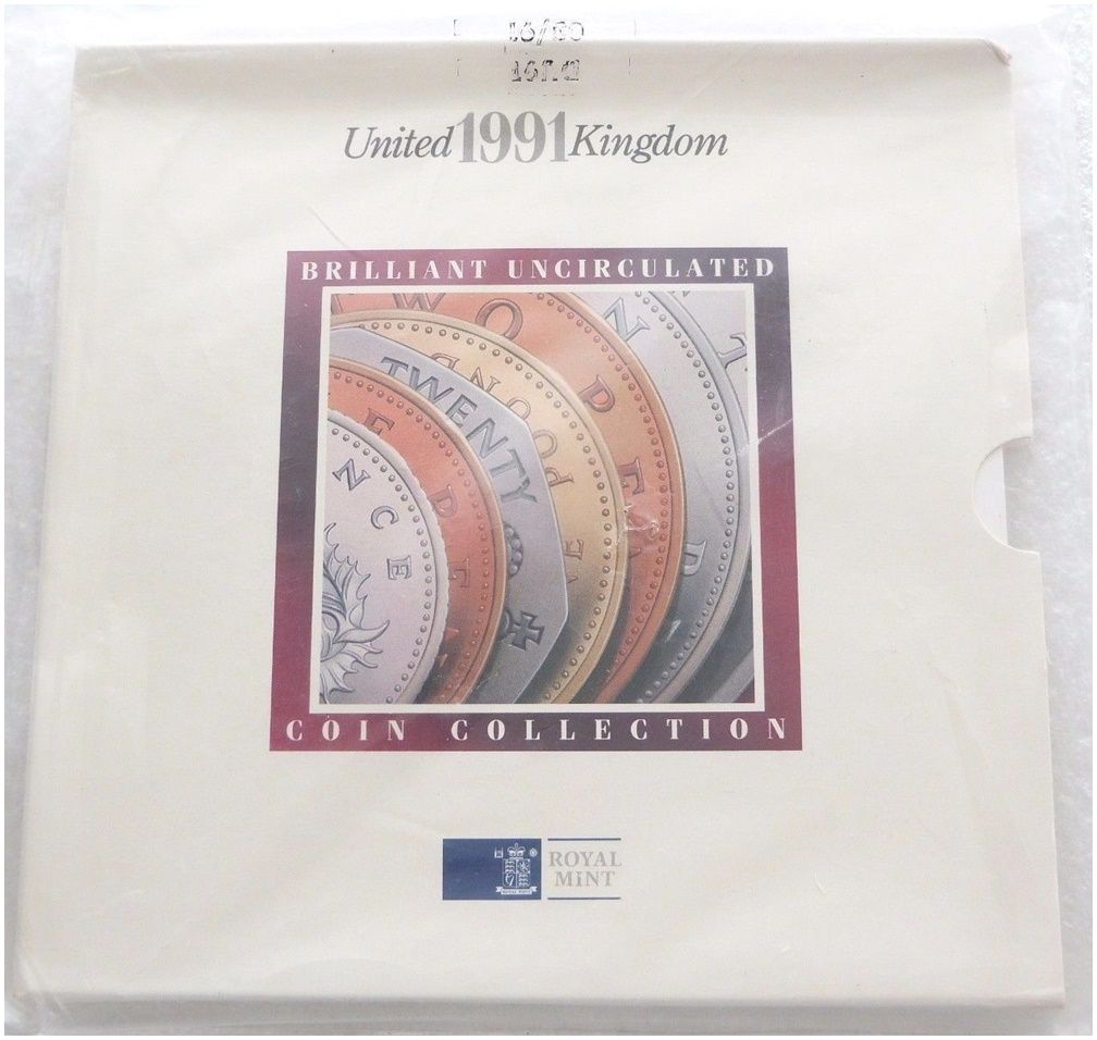 1991 Royal Mint Annual Brilliant Uncirculated 7 Coin Set Sealed
