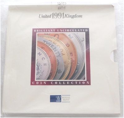 1991 Royal Mint Annual Brilliant Uncirculated 7 Coin Set Sealed