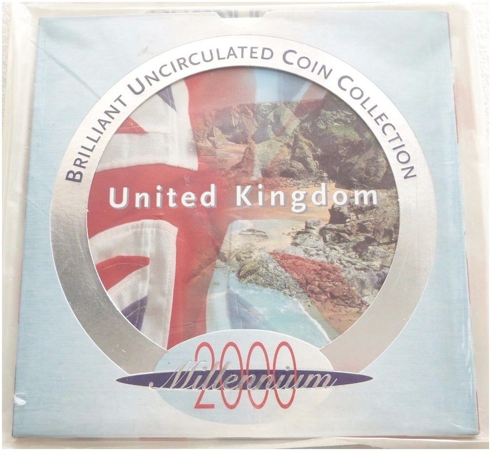 2000 Royal Mint Annual Millennium Brilliant Uncirculated 9 Coin Set Sealed