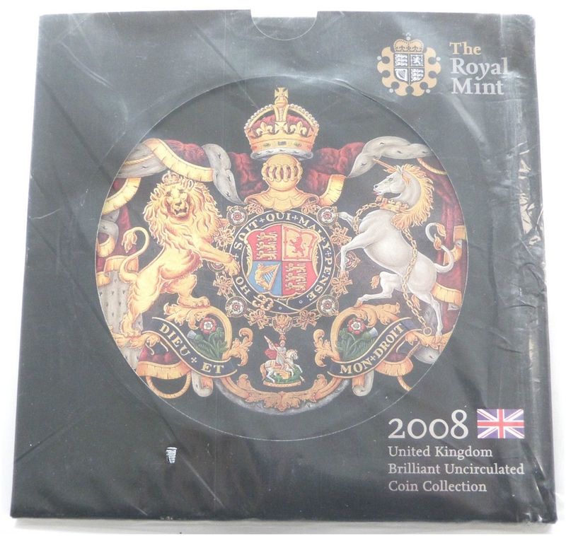 2008 Royal Mint Annual Brilliant Uncirculated 9 Coin Set Sealed