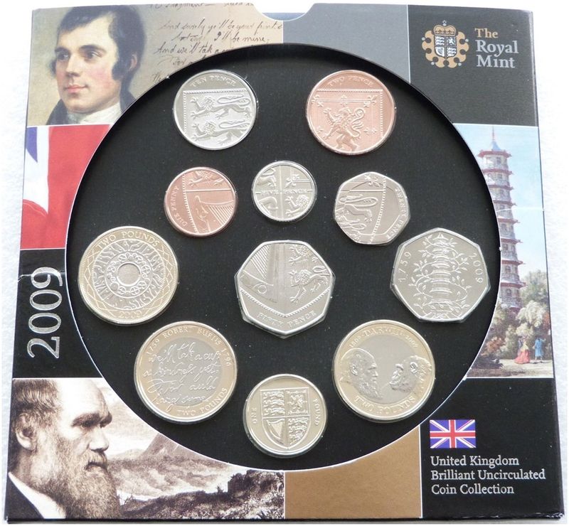 2009 Royal Mint Annual Brilliant Uncirculated 11 Coin Set - Incl Kew Gardens 50p 2009 Royal Mint Annual Brilliant Uncirculated 11 Coin Set - Incl Kew Gardens 50p