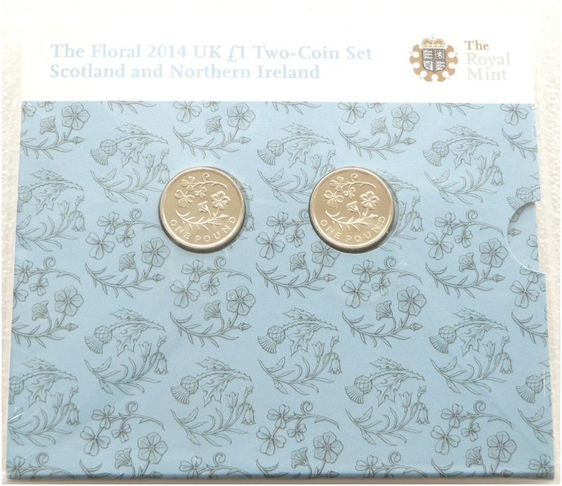 2014 British Floral Scotland Northern Ireland £1 Brilliant Uncirculated 2 Coin Set Mint Error 2014 British Floral Scotland Northern Ireland £1 Brilliant Uncirculated 2 Coin Set Mint Error