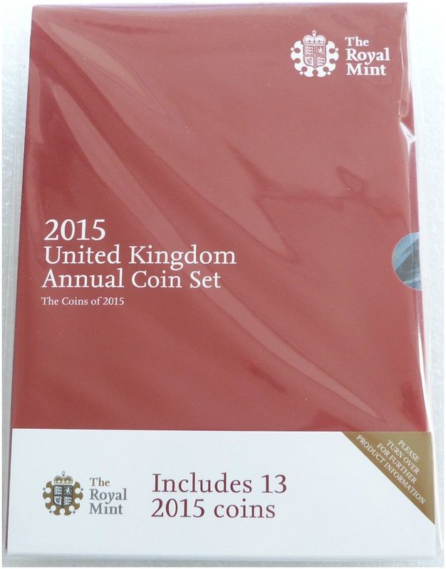 2015 Royal Mint Annual Brilliant Uncirculated 13 Coin Set Sealed