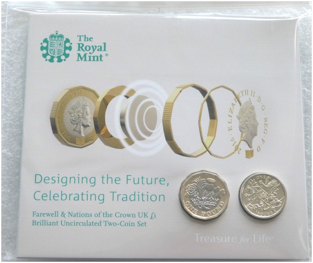 2016 - 2017 Farewell and Nations of the Crown Privy £1 Brilliant Uncirculated 2 Coin Set - Issue 9,714