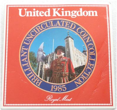 1985 Royal Mint Annual Brilliant Uncirculated 7 Coin Set