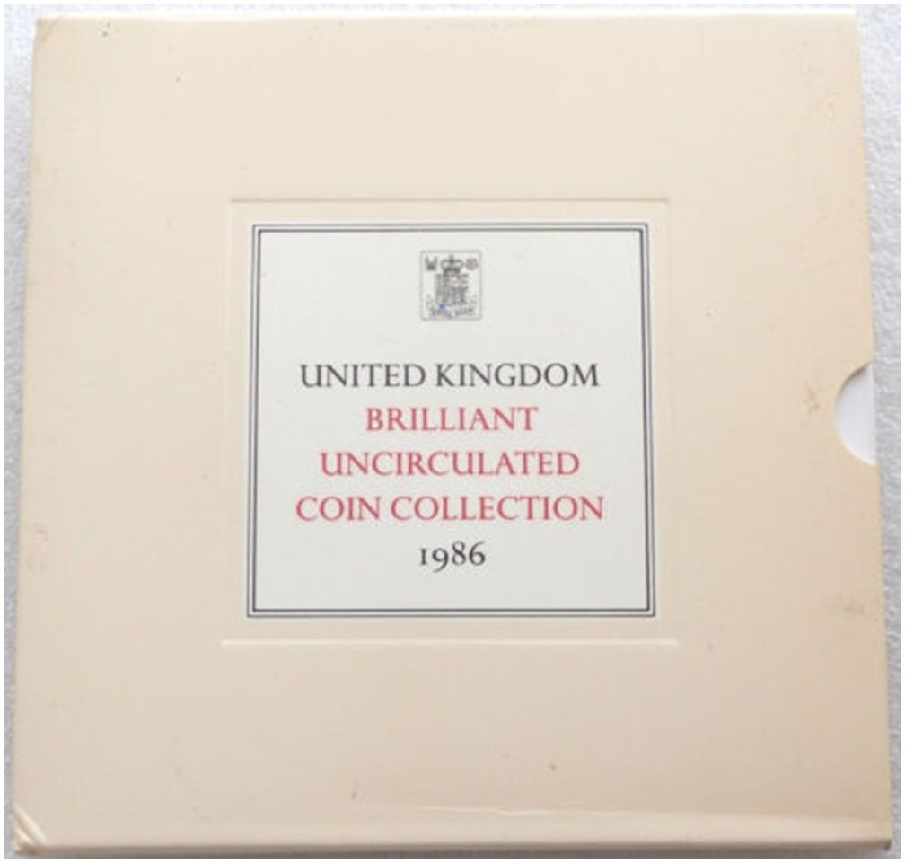 1986 Royal Mint Annual Brilliant Uncirculated 8 Coin Set