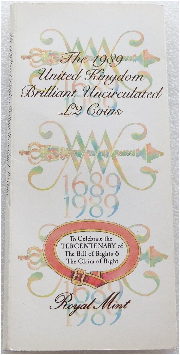 1989 Bill and Claim of Rights £2 Brilliant Uncirculated 2 Coin Set