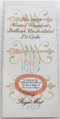 1989 Bill and Claim of Rights £2 Brilliant Uncirculated 2 Coin Set 1989 Bill and Claim of Rights £2 Brilliant Uncirculated 2 Coin Set
