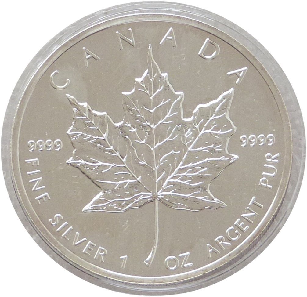 1989 Canada Maple Leaf $5 Silver 1oz Coin 1989 Canada Maple Leaf $5 Silver 1oz Coin