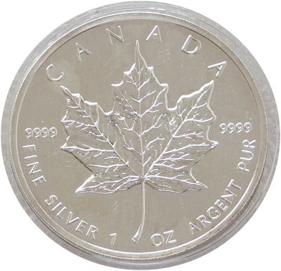 1989 Canada Maple Leaf $5 Silver 1oz Coin
