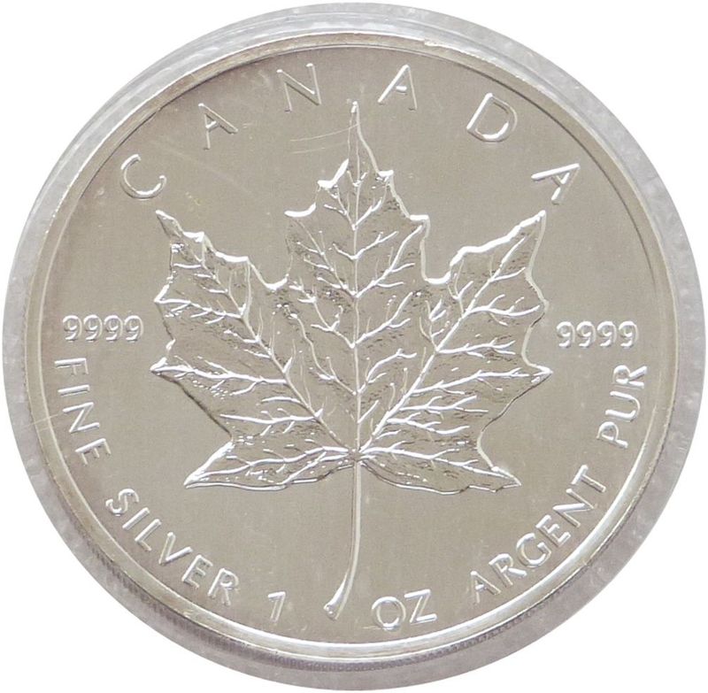 1990 Canada Maple Leaf $5 Silver 1oz Coin