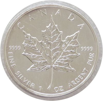 1990 Canada Maple Leaf $5 Silver 1oz Coin 1990 Canada Maple Leaf $5 Silver 1oz Coin