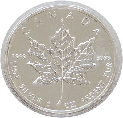 1991 Canada Maple Leaf $5 Silver 1oz Coin 1991 Canada Maple Leaf $5 Silver 1oz Coin
