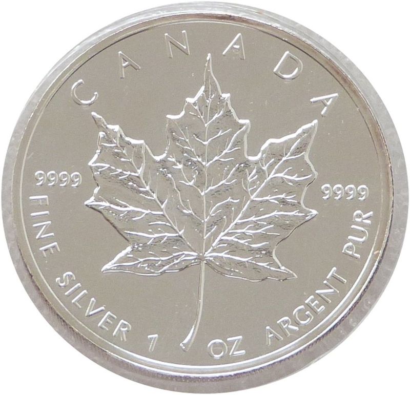 1992 Canada Maple Leaf $5 Silver 1oz Coin
