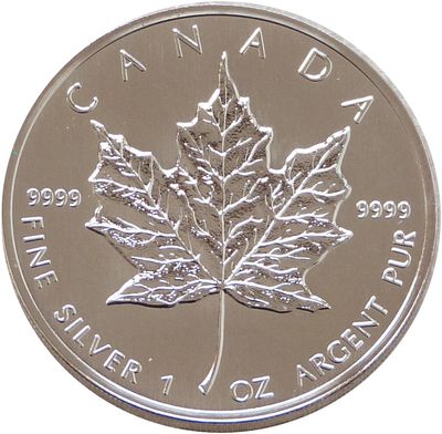 1994 Canada Maple Leaf $5 Silver 1oz Coin