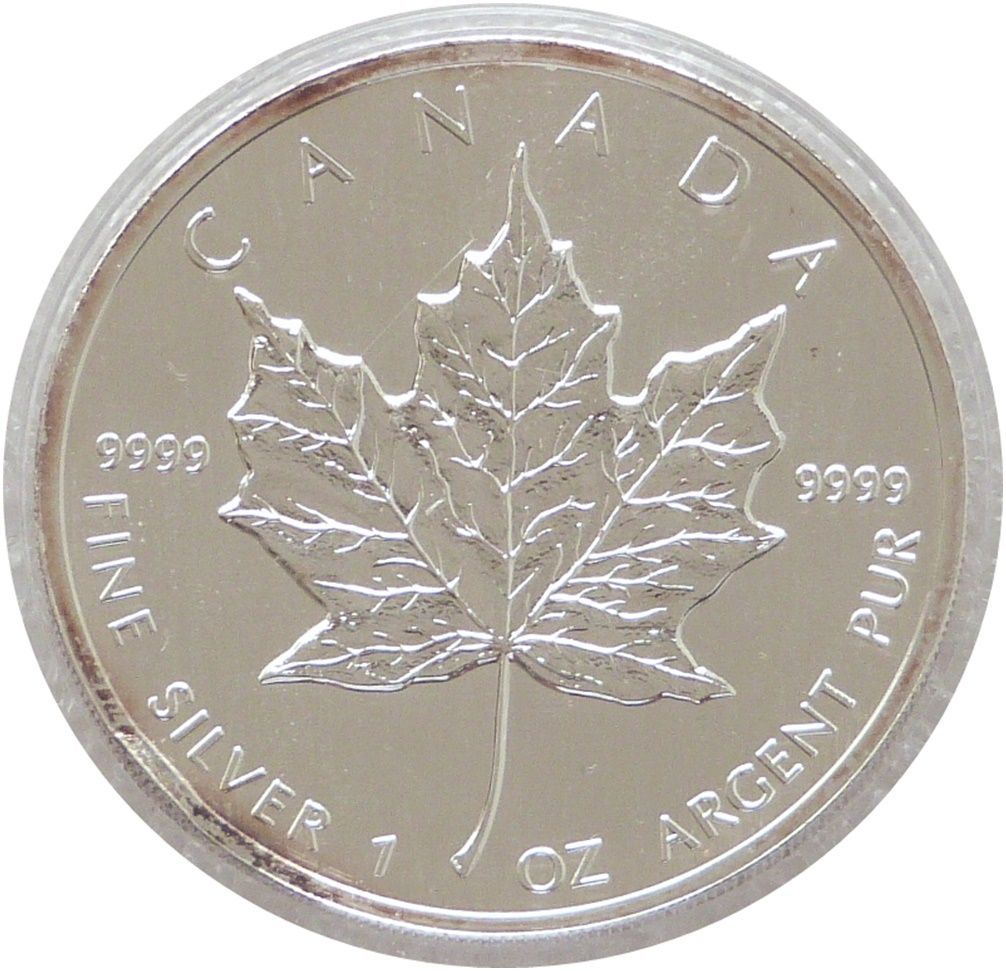 1996 Canada Maple Leaf $5 Silver 1oz Coin 1996 Canada Maple Leaf $5 Silver 1oz Coin