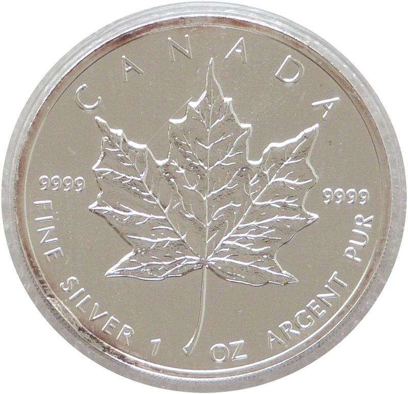 1996 Canada Maple Leaf $5 Silver 1oz Coin